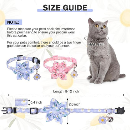 Breakaway Cat Collars for Girl Boy Cats, 2 Pack Cute Kitten Collar - Image 5
