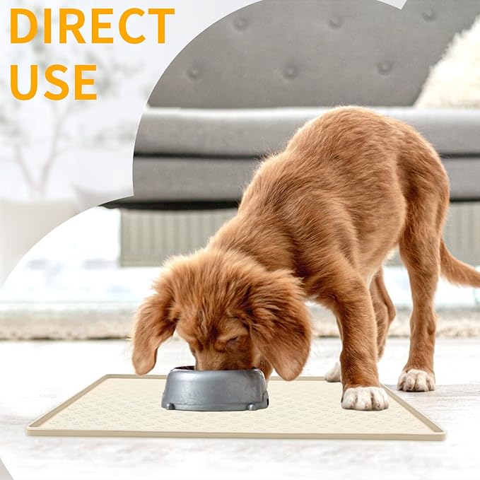 Ptlom Silicone Pet Placemat for Dog and Cat, Waterproof Anti-Slip Pet Feeding - Image 3