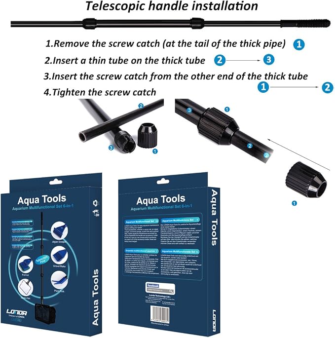 Aquarium Cleaning Tool Set, Fish Tank Cleaning 6-in-1 Set - Image 6