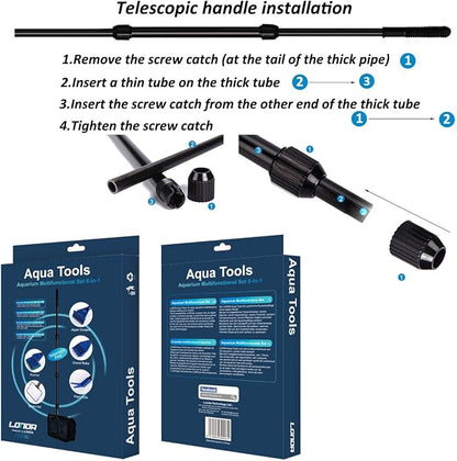Aquarium Cleaning Tool Set, Fish Tank Cleaning 6-in-1 Set - Image 6