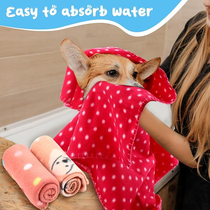 Eccliy 20 Pcs Puppy Blanket Pet Soft Fleece Dog Blankets Warm Felt Throw Sleep - Image 6