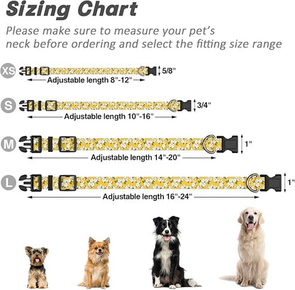 Reflective Dog Collar for Medium Dogs, Cute Flower Theme Adjustable Heavy-Duty - Image 7
