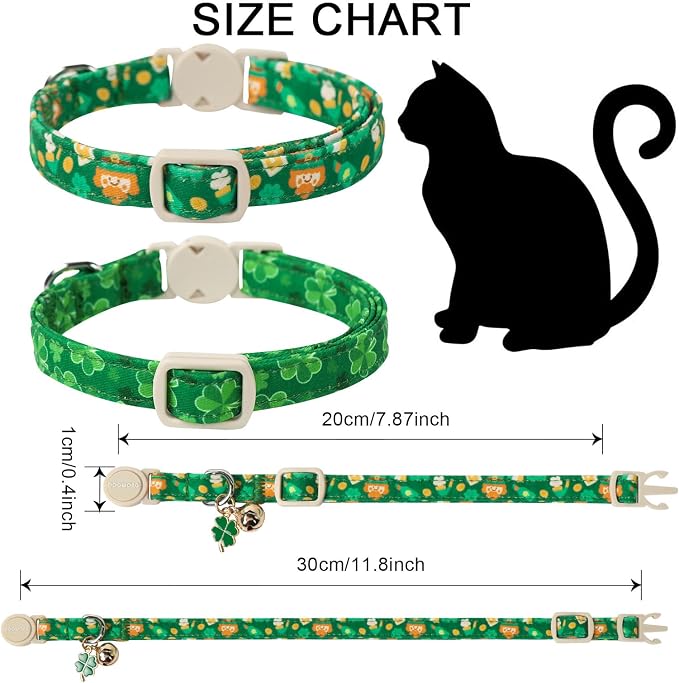 Cat Collar, 2 Pack St.Patrick's Day Cat Collars Breakaway - Image 4