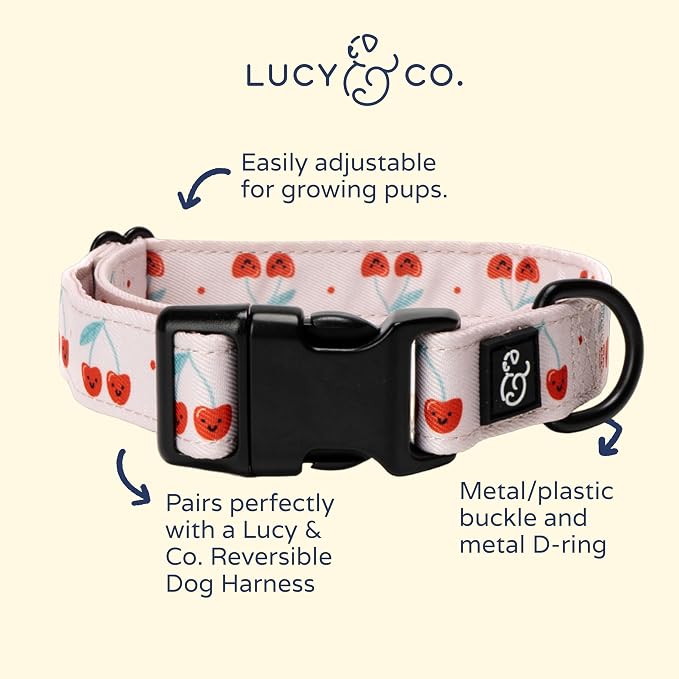 Lucy & Co. Cheery Cherries Dog Collar - Image 2