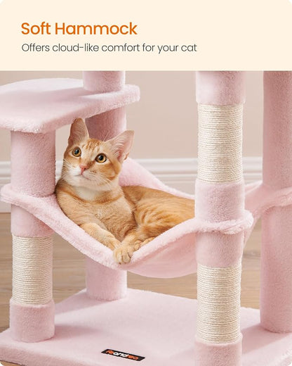 Feandrea Cat Tree, 44.1-Inch Cat Tower, Plush Multi-Level Condo - Image 4