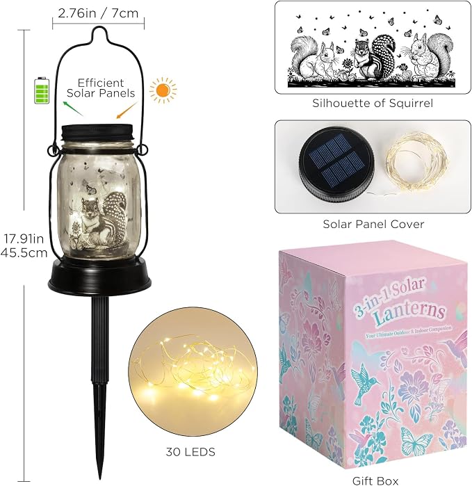 kyoryuger Squirrel Gifts for Women/Men Squirrel Solar Lanterns Mom Birthday - Image 7