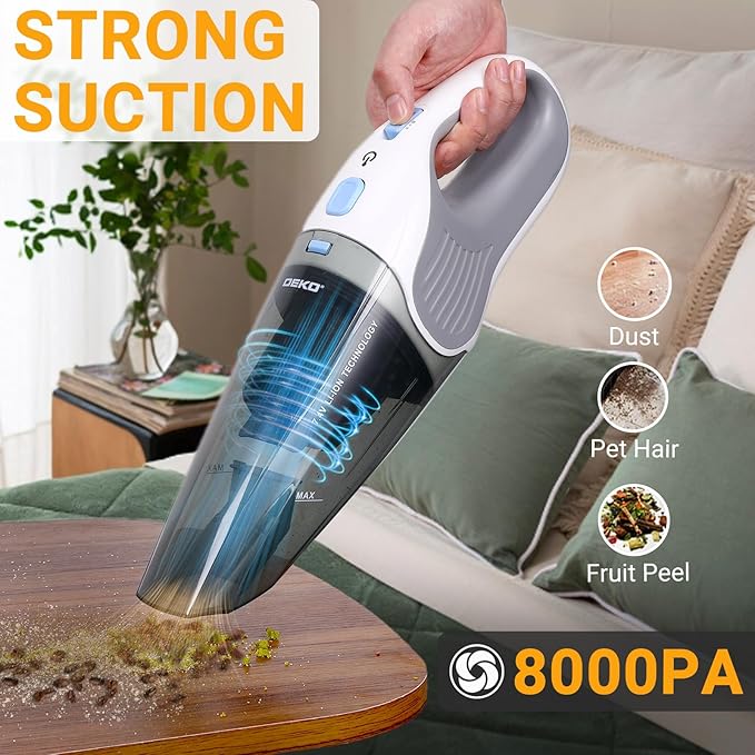 DEKOPRO Cordless Handheld Portable Vacuum Cleaner, Small Rechargeable - Image 5