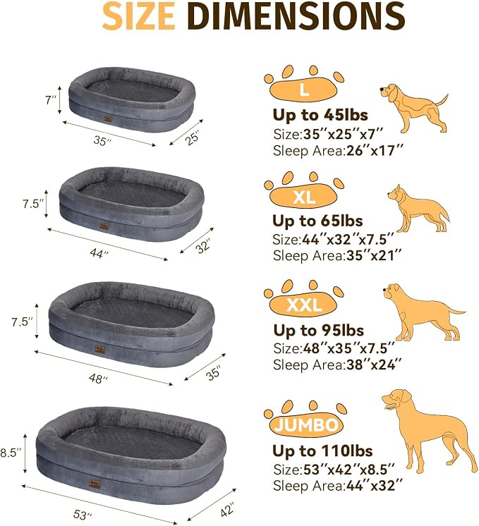 Orthopedic Washable Large Dog Bed: Waterproof Pet Bed - Image 2