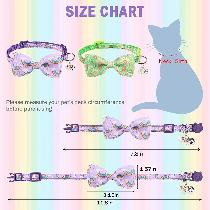 SCENEREAL Cat Collar with Bells, Safety Kitten Collar - Image 4