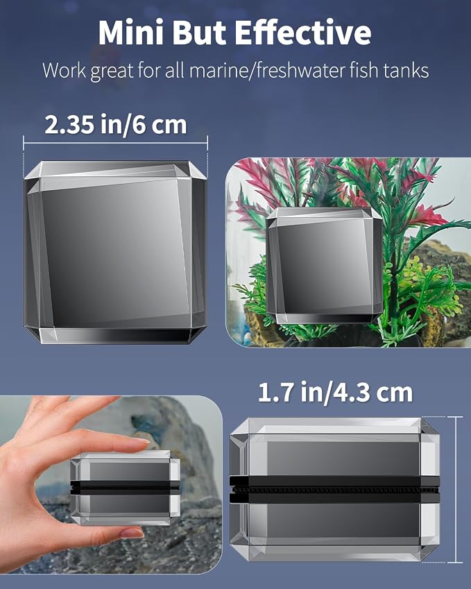 Pawfly Large Magnetic Aquarium Glass Cleaner 2 Inch Aquarium Magnetic Brush - Image 2