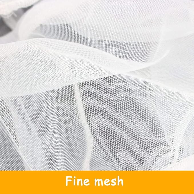Bird Cage Cover, Breathable Nylon Mesh Seed Catcher Guard, Adjustable Elastic - Image 3