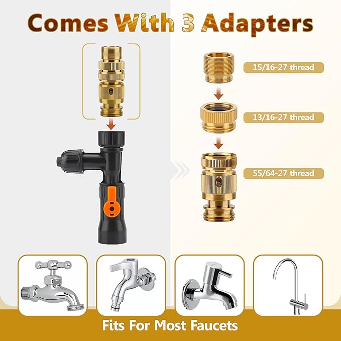 hygger Bucket-Free Aquarium Water Change Kit Metal Faucet Connector Fish Tank - Image 3