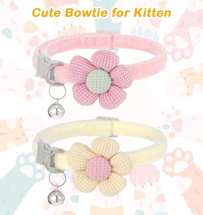 2Pcs Girl Cat Collars, Adjustable Design - Image 4