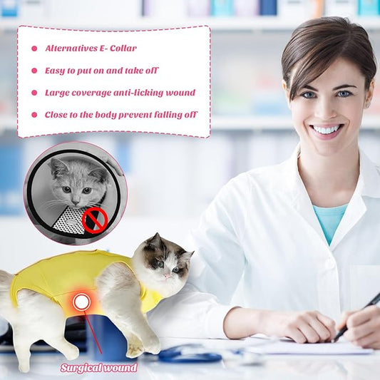 Cat Recovery Suit for Abdominal Wounds or Skin Diseases, Cat Onesie for Cats - Image 2
