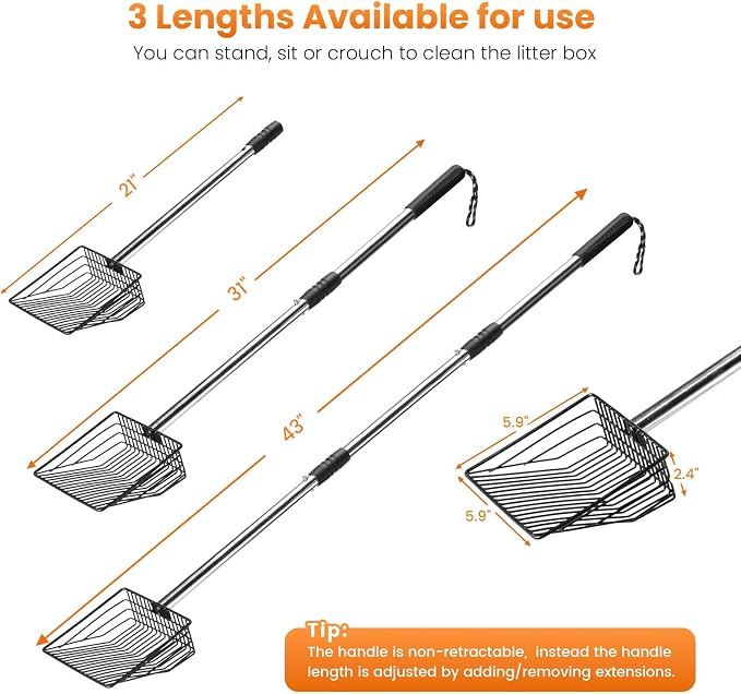 Metal Cat Litter Scoop with Holder, Solid & Durable, Deep Shovel - Image 5