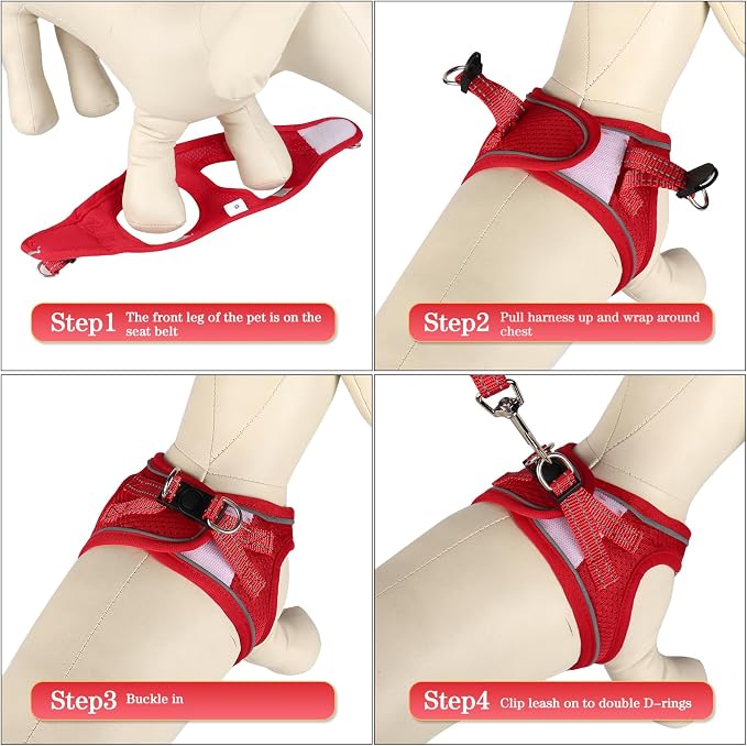 YIMEIS Dog Harness and Leash Set, No Pull Soft Mesh Pet Harness, Reflective - Image 3