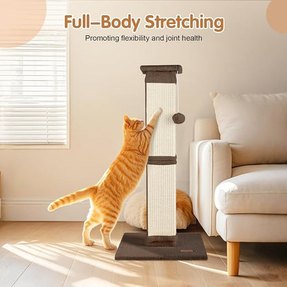 Cat Scratching Post 33 inch for Indoor Cats, High Cat Scratch Post Brown - Image 6
