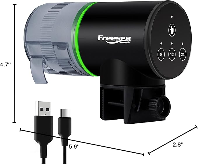FREESEA Aquarium Automatic Fish Feeder: Rechargeable Auto Fish Food Dispenser - Image 8