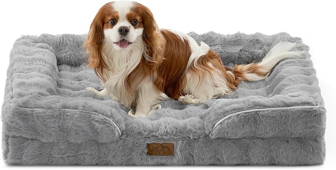 Orthopedic Dog Bed for Large Medium Size Dog, Soft and Warm Faux Fur Sofa for by COZYKISS
