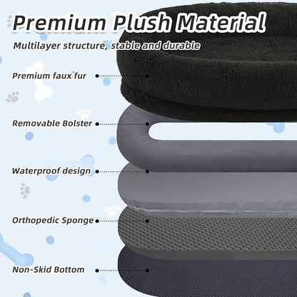 Human Dog Bed, Washable Faux Fur Pet Bed - Image 4