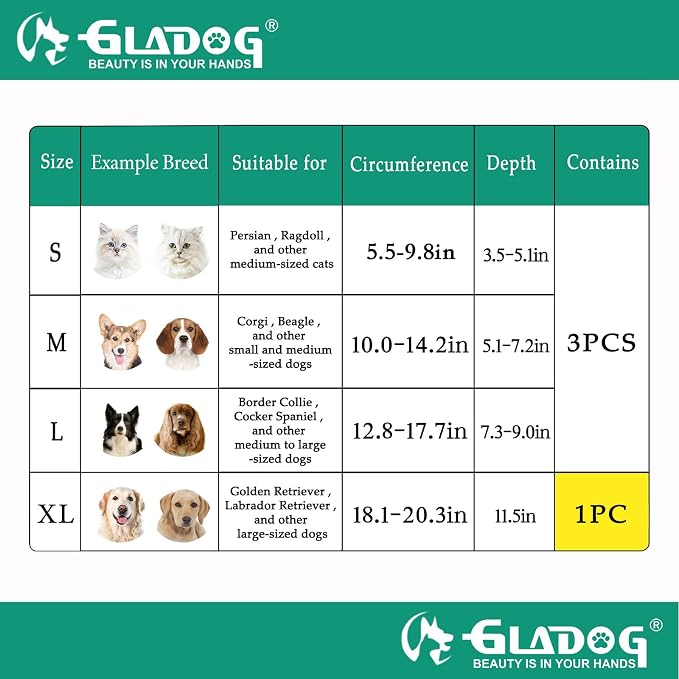 GLADOG Soft Dog Cone Collar, Dog Recovery Collar, Adjustable E-Collar - Image 4