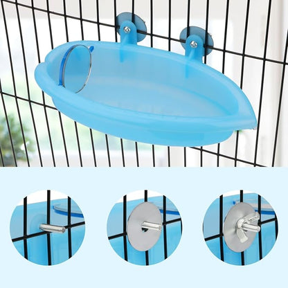 Hypeety Bird Bath with Mirror Portable Bird Bath Bird Bathroom - Image 3