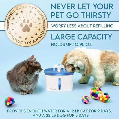 Veken Innovation Award Winner 95oz/2.8L Pet Fountain, Automatic Cat Water - Image 3