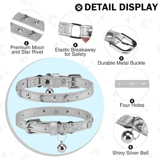 Leather Cat Collars for Boy Girl Cats - Image 5