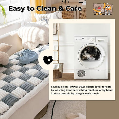 FUNNY FUZZY Pet Couch Covers for Sofa, Couch Covers for Dogs Washable Dog Couch - Image 6
