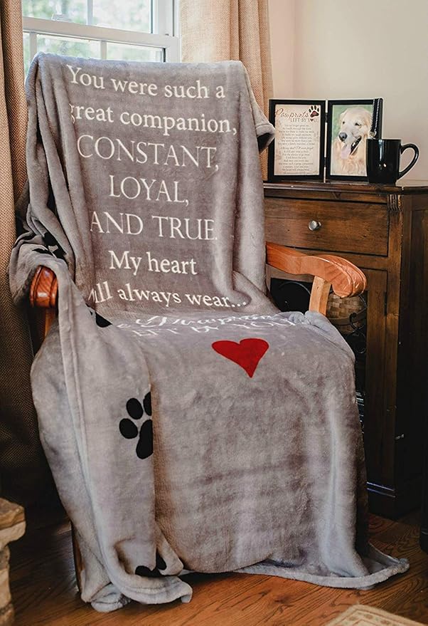 Pawprints Left by You Personalized Pet Memorial Blanket - Image 4