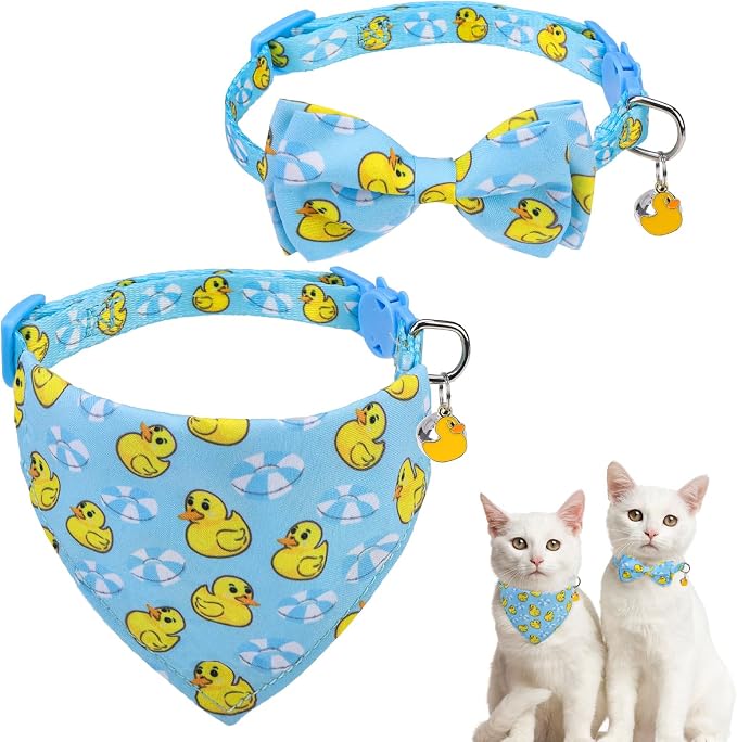 SCENEREAL Cat Collar with Bells, 2 Pack Breakaway Cat Collars with Removable by SCENEREAL