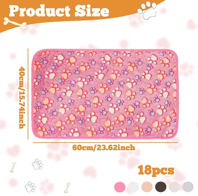 18 Pcs Dog Blankets for Small Dogs Washable Soft Fluffy Fleece Puppy Blankets - Image 3