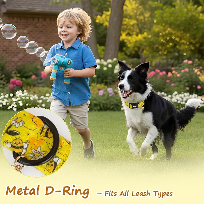 Yellow Dog Collar for Extra Small Dogs, Spring & Summer Theme Small Dog Collars - Image 3