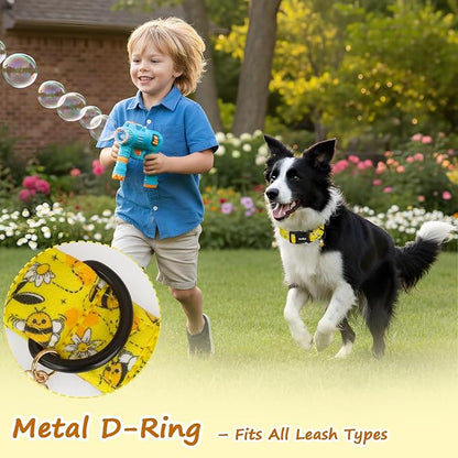 Yellow Dog Collar for Medium Dogs, Spring & Summer Theme Medium Dog Collars - Image 3