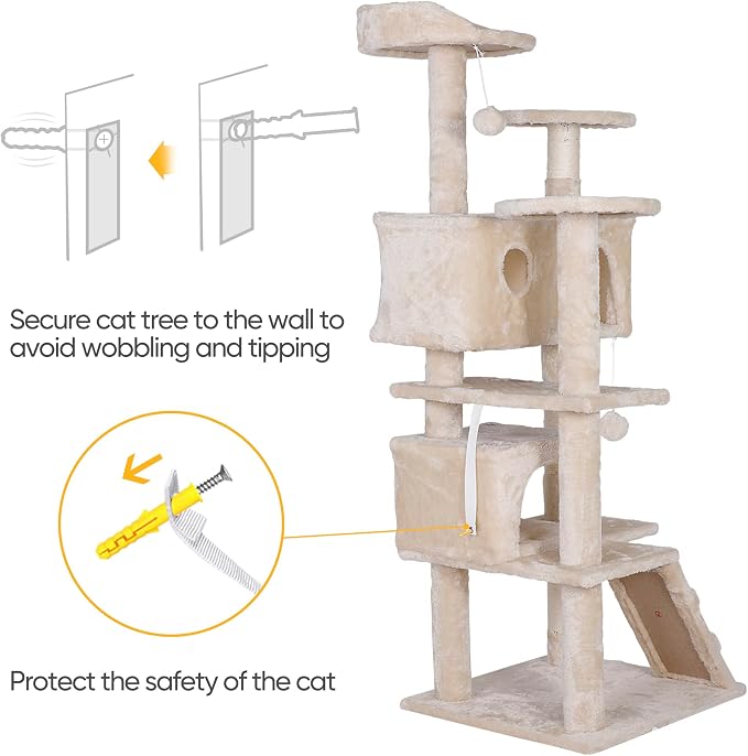 Premium Cat Tree 54-Inch Tall, Large Cat Condo Furniture - Image 5