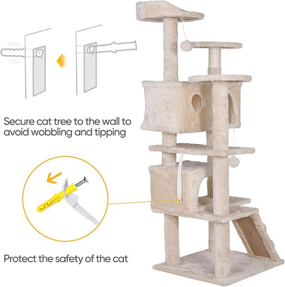 Premium Cat Tree 54-Inch Tall, Large Cat Condo Furniture - Image 5