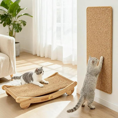 Ordora Cat Scratcher & Mat Set: 31.5" Extra Large Cat Scratch Pad&Bed – Cat by ORDORA