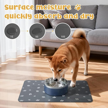 Dog Food Mat, Diatom Ooze Cat Water Mats Non Slip - Image 3
