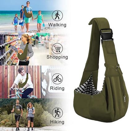 PETLOFT Reversible Dog Cat Sling Carrier, Small Dog Carrier, Adjustable Dog - Image 7