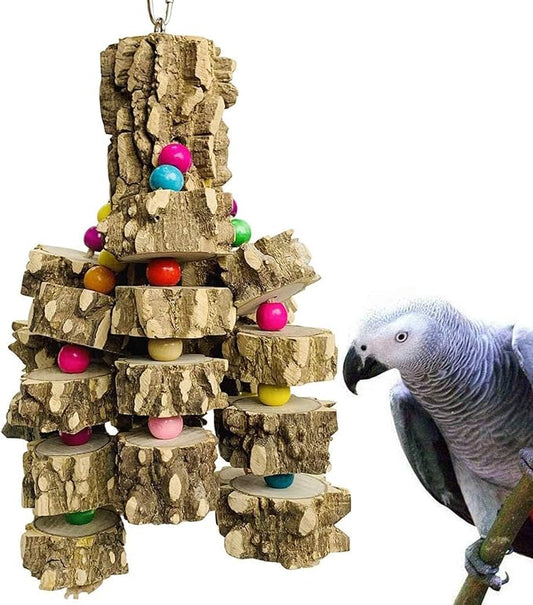 PINVNBY Macaw Toys, Extra Large Parrot Toys, Natural Wood Bird Chewing Toys by PINVNBY
