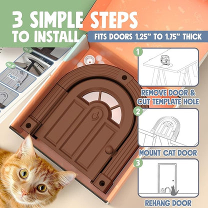 Purrfect Portal Meow Manor® Cat Door Interior Door - Image 4