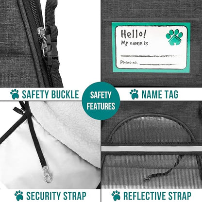 PetAmi Airline Approved Soft Sided Dog & Cat Carrier, Ventilated Pet Carrying - Image 5