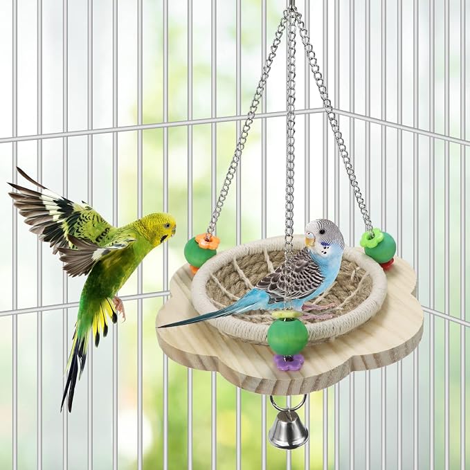 Wontee Bird Nest Parrot Breeding Nest Bed Bird Hanging Swing - Image 4