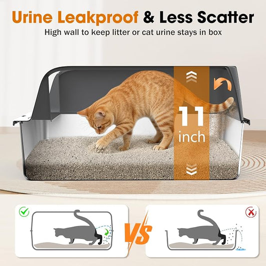 2PACK Stainless Steel Litter Box, Extra Large Litter Boxes - Image 2