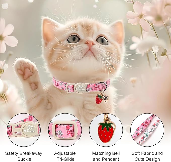 2 Pack Strawberry Cat Collars - Image 3