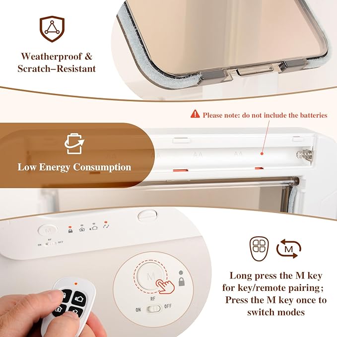 Smart Cat Door for Interior & Exterior, Flap Opening is 7.67’’ by 7'', RFID Cat - Image 7
