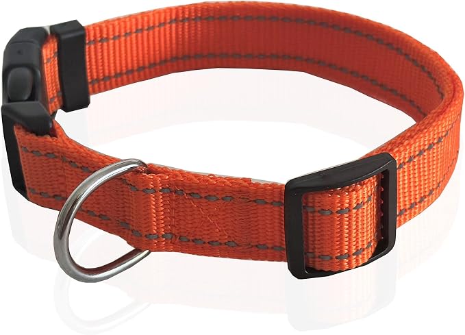 Adjustable Nylon Dog Collar, Reflective Collar 1 Inch 3/4 Inch 5/8 Inch Wide - Image 2