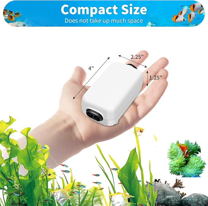 AQUANEAT Aquarium Air Pump for 20-210 Gallon Tank, Fish Air Bubbler, Hydroponic - Image 2