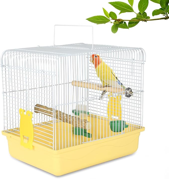 Small Bird Cage, Lightweight for Parakeets, Hanging for Parrot, Travel for by COKUUCO