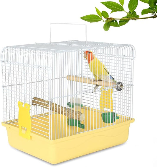 Small Bird Cage, Lightweight for Parakeets, Hanging for Parrot, Travel for by COKUUCO